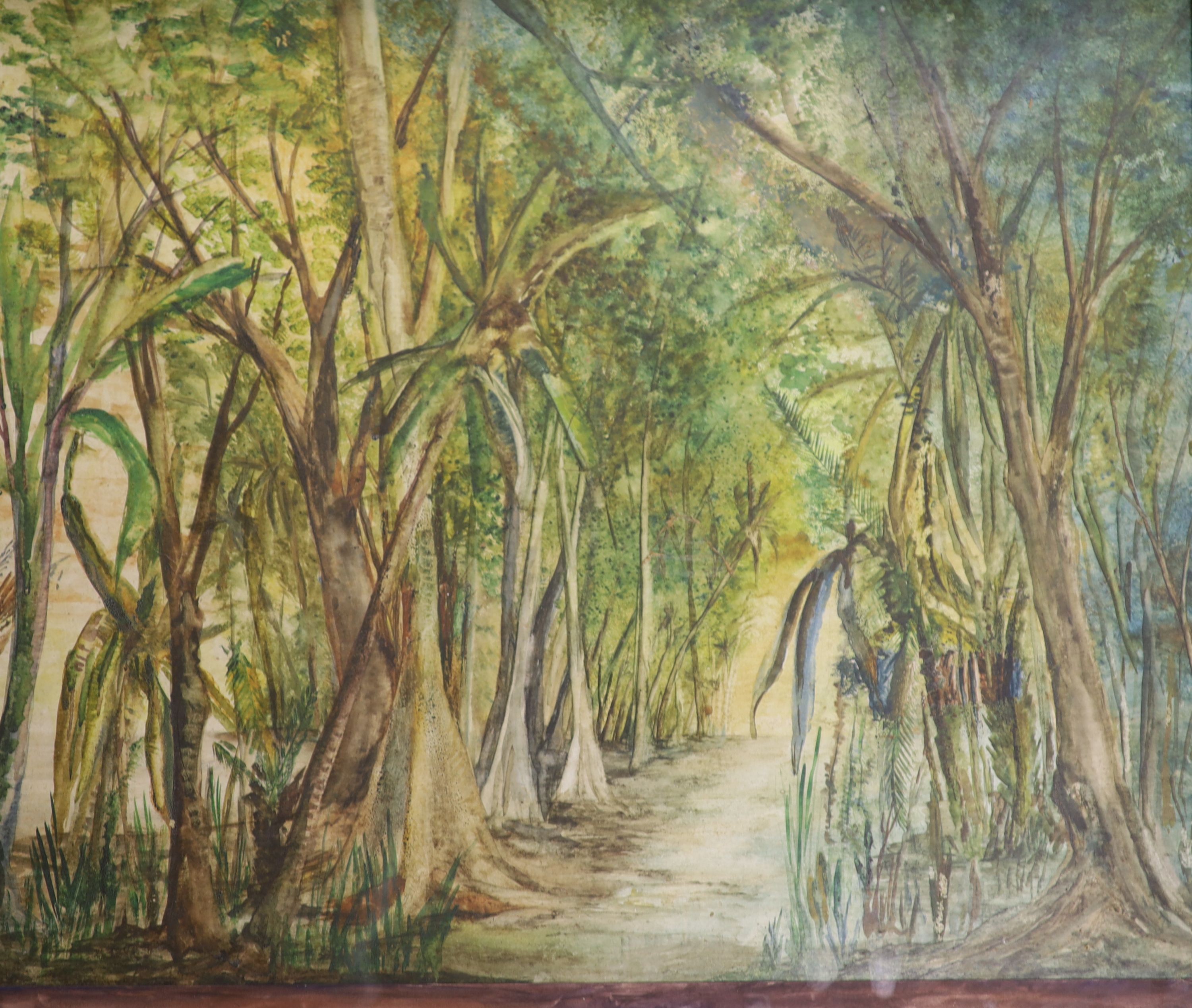 George Offord - ‘’Trees’’, and three further watercolours (4), largest 50 x 62cm.